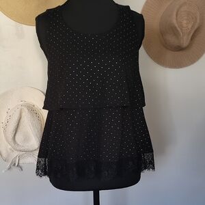 Candie's Black Layered Sleeveless Blouse